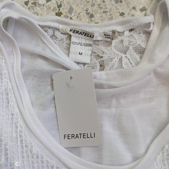 NWT Feratelli white 2 layer tank - Picture 4 of 6